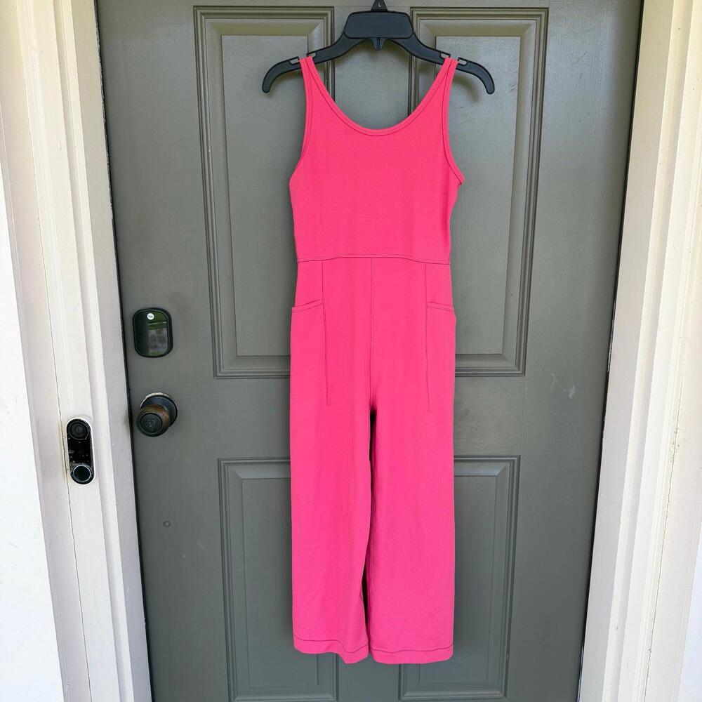 Athleta Girl Stash Your Treasures Jumpsuit  Hot Pink Medium 8-10